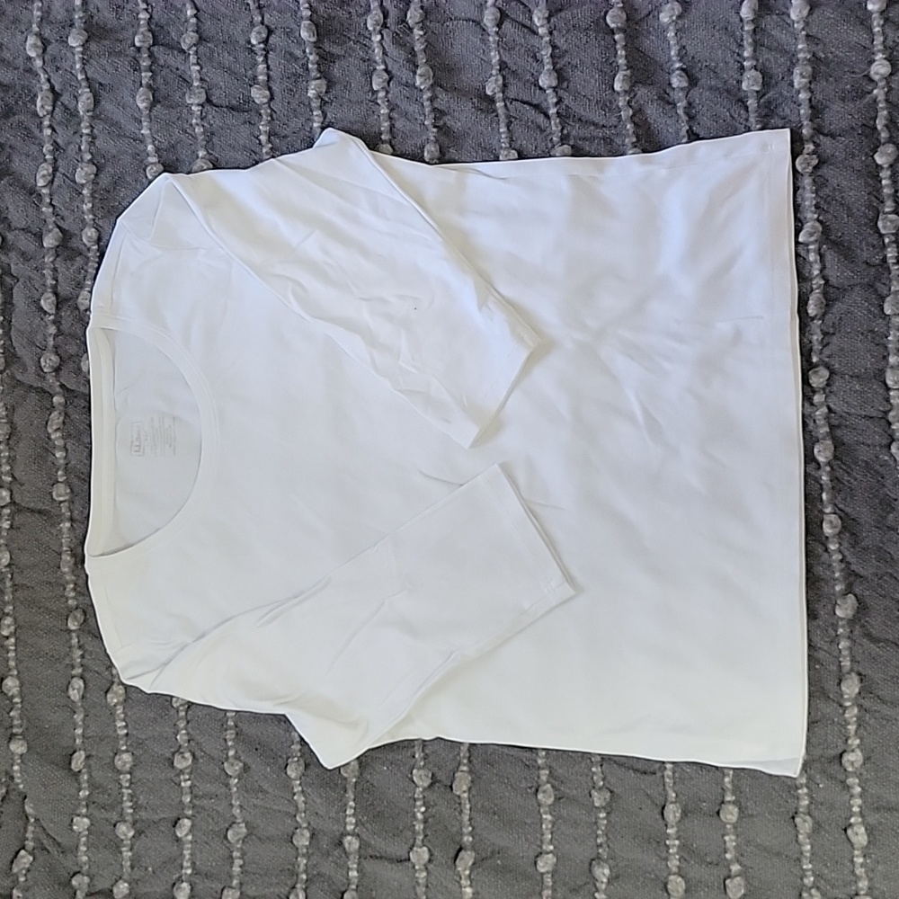 3/4 sleeve white pima cotton tee, L.L. Bean. Petitie Large